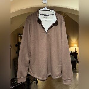 Men's Brown Zip-Up Sweater With Sherpa Lining
